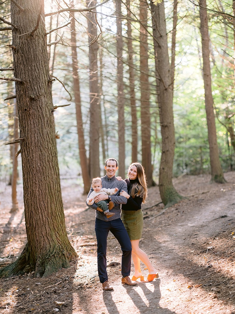 Family portraits in a hemlock forest on Old Mission Peninsula in Michigan